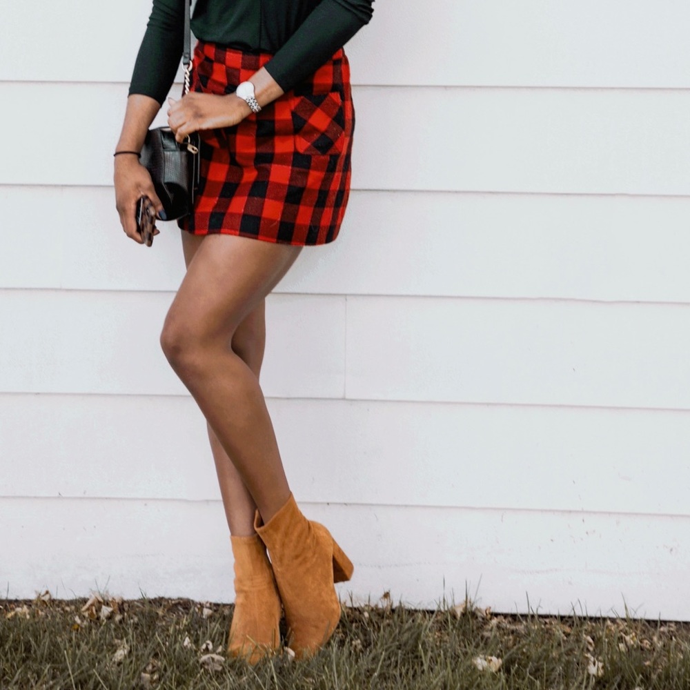 H &M Plaid Mini Skirt